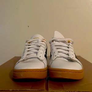 Women’s adidas sneakers white black and yellow with gum sole